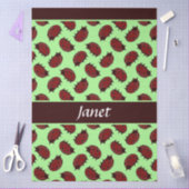 Papier Mousseline Dames rouges sur fond vert (Artisanat)