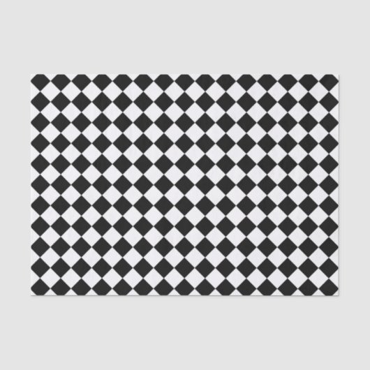 Papier Mousseline Damier blanc noir de diamant (Recto)