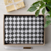 Papier Mousseline Damier blanc noir de diamant (Cadeau)