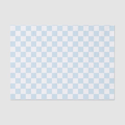 Papier Mousseline Damier bleu et blanc en pastel (Recto)