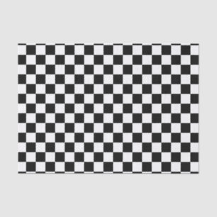 Papier Mousseline Damier noir et blanc