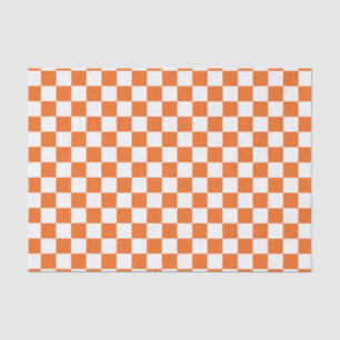 Papier Mousseline Damier orange