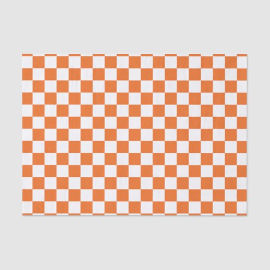 Papier Mousseline Damier orange (Recto)