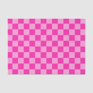 Papier Mousseline Damier rose accrocheur