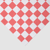 Papier Mousseline Damier rouge corail classique (Détail)