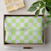 Papier Mousseline Damier vert classique visuel  (Cadeau)