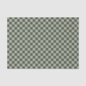 Papier Mousseline Damier Vert Foncé Sauge Damier À Carreaux (Recto)