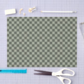 Papier Mousseline Damier Vert Foncé Sauge Damier À Carreaux (Artisanat)