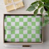 Papier Mousseline Damier vert gazon (Cadeau)