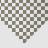 Papier Mousseline Damier vert mousse (Détail)