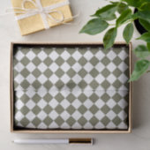 Papier Mousseline Damier vert mousse (Cadeau)
