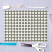 Papier Mousseline Damier vert mousse (Artisanat)