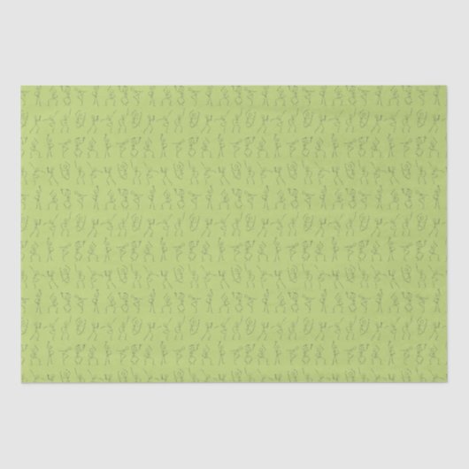 Papier Mousseline Dancing Halloween Squelette - vert (Recto)