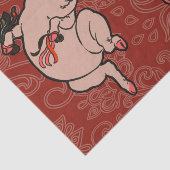 Papier Mousseline Dancing Pig Antique Cute Danseuse (Détail)
