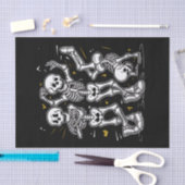Papier Mousseline Dancing Skeletons Dance Challenge Halloween (Artisanat)