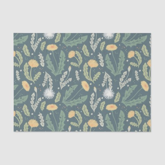Papier Mousseline Dandelion Floral Weed Motif (Recto)
