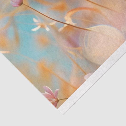 Papier Mousseline Dandelion Peach White Decoupage (Détail)