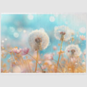 Papier Mousseline Dandelion Peach White Decoupage (Recto)