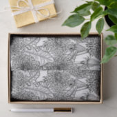 Papier Mousseline Dandelions, black and white (Cadeau)