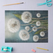 Papier Mousseline Dandelions brodés sur Denim, Puffy & Magical (Artisanat)