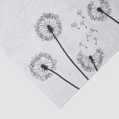 Papier Mousseline Dandelions Fleurs Pappus Spores Gris (Détail)