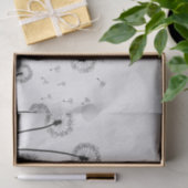 Papier Mousseline Dandelions Fleurs Pappus Spores Gris (Cadeau)