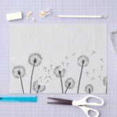 Papier Mousseline Dandelions Fleurs Pappus Spores Gris (Artisanat)