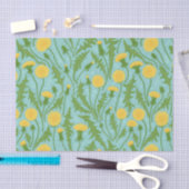 Papier Mousseline Dandelions, vert, jaune et bleu (Artisanat)