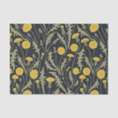 Papier Mousseline Dandelions, vert, jaune et noir (Recto)