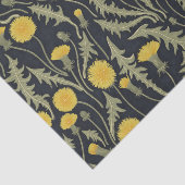 Papier Mousseline Dandelions, vert, jaune et noir (Détail)