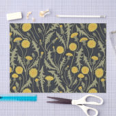 Papier Mousseline Dandelions, vert, jaune et noir (Artisanat)