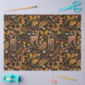 Papier Mousseline Dans les bois / Cerf d'automne sur noir (Artisanat)