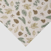 Papier Mousseline dans les bois nature feuille brindilles pinecones  (Détail)