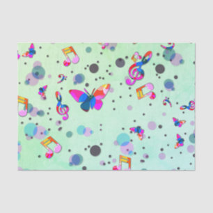 Papier Mousseline Danse de musique de couleurs sur vert