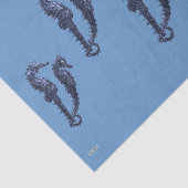Papier Mousseline Danse Des Chevaux De Mer (Bleu) (Détail)