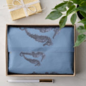 Papier Mousseline Danse Des Chevaux De Mer (Bleu) (Cadeau)