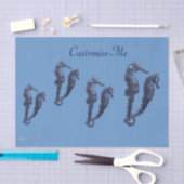 Papier Mousseline Danse Des Chevaux De Mer (Bleu) (Artisanat)