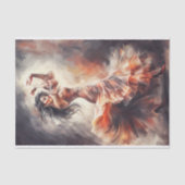 Papier Mousseline Danse Ethérée - Esprit flamenco Aquarelle Rêves (Recto)