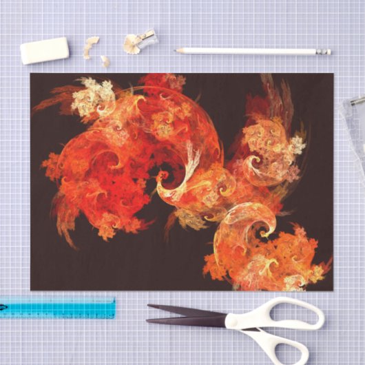 Papier Mousseline Danse Feux d'artifice Art Abstrait (Artisanat)