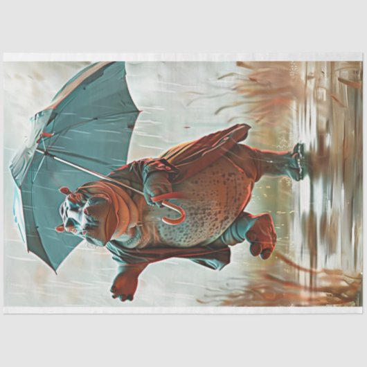 Papier Mousseline Danse hippique Whimsical dans la pluie découpage (Recto)