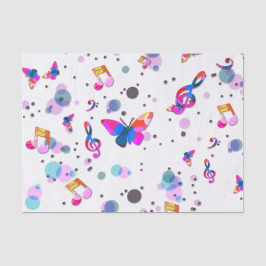Papier Mousseline Danse Musique colorée (Recto)
