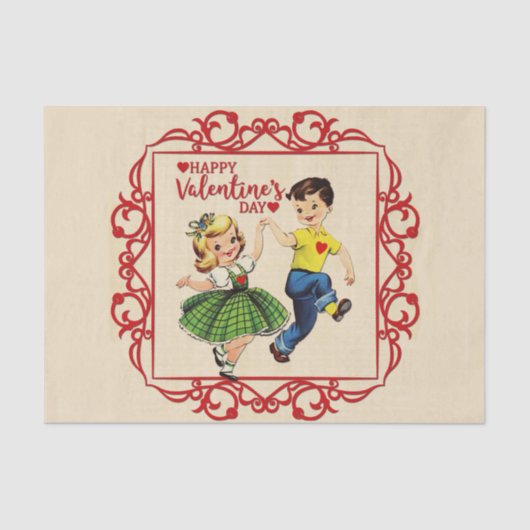 Papier Mousseline Danser Valentine amoureux Tissu papier (Recto)