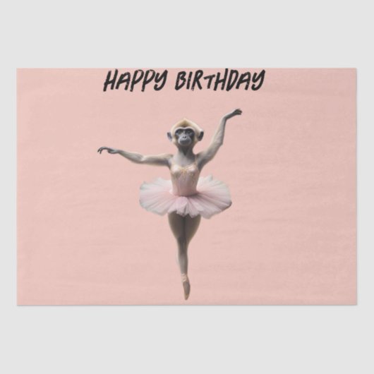 Papier Mousseline Danseur De Ballet Gibbon Monkey Dans Un Tutu, (Recto)