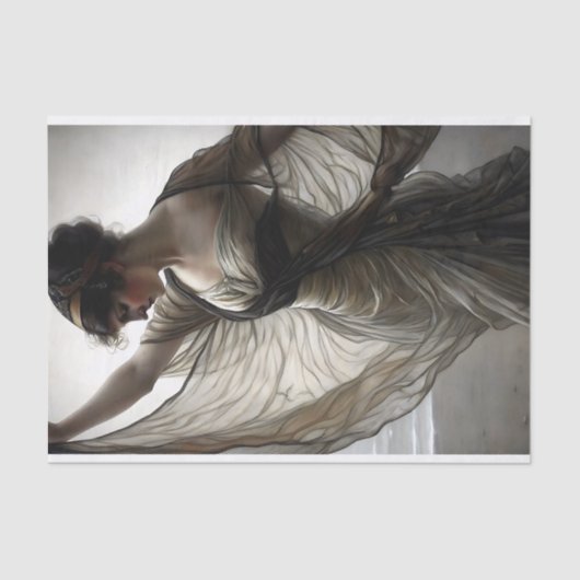 Papier Mousseline Danseur vent balnéaire en découpage taupe (Recto)