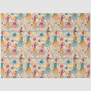 Papier Mousseline Danseurs Abstraits de Bollywood