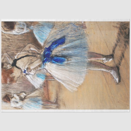 Papier Mousseline Danseuse de ruban bleu, Edgar Degas (Recto)