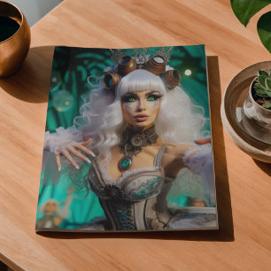 Papier Mousseline Danseuse Steampunk Victorienne Futuriste Verte