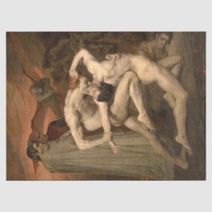Papier Mousseline Dante et Virgile en enfer (par Bouguereau)