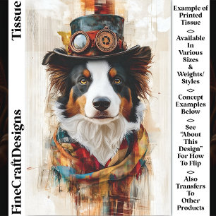 Papier Mousseline Dapper Steampunk Chien, Chapeau supérieur, Écharpe