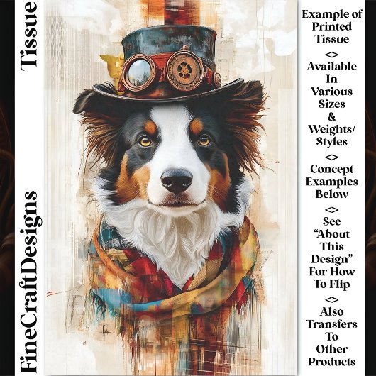 Papier Mousseline Dapper Steampunk Chien, Chapeau supérieur, Écharpe